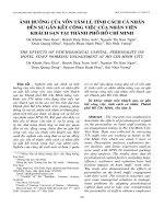 Ảnh hưởng của vốn tâm lí, tính cách cá nhân đến sự gắn kết công việc của nhân viên khách sạn tại thành phố Hồ Chí Minh