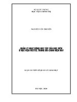 luận án tiến sĩ quản lý hoạt động học tập của học viên ở học viện viettel trong bối cảnh hiện nay 