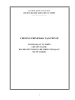 TRƯỜNG ĐẠI HỌC KHOA HỌC TỰ NHIÊN-CHƯƠNG TRÌNH ĐÀO TẠO TIẾN SĨ NGÀNH: ĐỊA LÝ TỰ NHIÊN CHUYÊN NGÀNH: BẢN ĐỒ VIỄN THÁM VÀ HỆ THÔNG TIN ĐỊA LÝ
