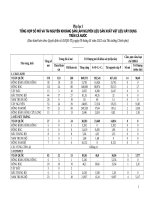 Phụ lục I TỔNG HỢP SỐ MỎ VÀ TÀI NGUYÊN KHOÁNG SẢN LÀM NGUYÊN LIỆU SẢN XUẤT VẬT LIỆU XÂY DỰNG TRÊN CẢ NƯỚC