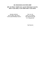 ĐỀ ÁN PHÁT TRIỂN DU LỊCH TỈNH HẬU GIANG ĐẾN NĂM 2020, TẦM NHÌN ĐẾN NĂM 2030
