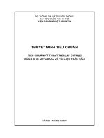 ĐẠI HỌC QUỐC GIA HÀ NỘI VIỆN CÔNG NGHỆ THÔNG TIN THUYẾT MINH TIÊU CHUẨN TIÊU CHUẨN KỸ THUẬT TẠO LẬP CHỈ MỤC (DÙNG CHO METADATA VÀ TÀI LIỆU TOÀN VĂN)