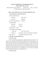 CHƯƠNG TRÌNH ĐÀO TẠO TRÌNH ĐỘ TIẾN SĨ Chuyên ngành: Thủy văn học