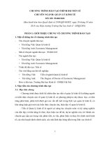 CHƯƠNG TRÌNH ĐÀO TẠO TRÌNH ĐỘ TIẾN SĨ CHUYÊN NGÀNH: QUẢN LÝ KINH TẾ