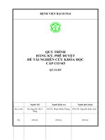 BỆNH VIỆN BẠCH MAI QUY TRÌNH ĐĂNG KÝ, PHÊ DUYỆT ĐỀ TÀI NGHIÊN CỨU KHOA HỌC CẤP CƠ SỞ