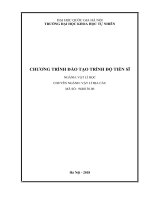 TRƯỜNG ĐẠI HỌC KHOA HỌC TỰ NHIÊN CHƯƠNG TRÌNH ĐÀO TẠO TRÌNH ĐỘ TIẾN SĨ NGÀNH: VẬT LÍ HỌC CHUYÊN NGÀNH: VẬT LÍ ĐỊA CẦU