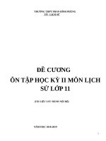 ĐỀ CƯƠNG ÔN TẬP HỌC KỲ II MÔN LỊCHSỬ LỚP 11