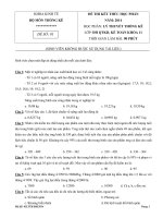 Đề thi kết thúc học phần Lý thuyết thống kê (Đề số 01)