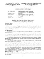 CHƯƠNG TRÌNH ĐÀO TẠO Tên chương trình: Quản trị dịch vụ du lịch và lữ hành(Tourism Services & Tour Management)Trình độ đào tạo: Cao đẳng(hệ chính quy)