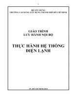Giáo trình Thực hành hệ thống điện lạnh: Phần 1