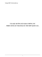 TÀI LIỆU HƯỚNG DẪN KHAI THÔNG TIN PHIẾU ĐĂNG KÝ THAM DỰ KỲ THI THPT QUỐC GIA