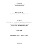 NGHIÊN CỨU LỰA CHỌN BÀI TẬP PHÁT TRIỂN SỨC MẠNH TỐC ĐỘ MÔN BÓNG ĐÁ CHO SINH VIÊN CHUYÊN NGÀNH KHOA GIÁO DỤC THỂ CHẤT - ĐẠI HỌC HUẾ