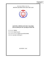 CHƯƠNG TRÌNH GIÁO DỤC ĐẠI HỌC.TÊN NGÀNH: Kinh tế vận tải. TÊN CHUYÊN NGÀNH: Kinh tế vận tải biển (D401)TRÌNH ĐỘ: ĐẠI HỌC CHÍNH QUY.