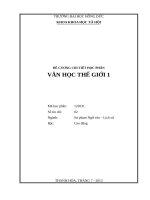 KHOA KHOA HỌC XÃ HỘI. ĐỀ CƯƠNG CHI TIẾT HỌC PHẦN VĂN HỌC THẾ GIỚI 1