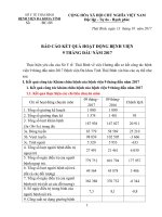 BÁO CÁO KẾT QUẢ HOẠT ĐỘNG BỆNH VIỆN 9 THÁNG ĐẦU NĂM 2017