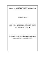 Giải pháp hỗ trợ doanh nghiệp khởi nghiệp trên địa bàn tỉnh Lào Cai