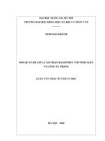 Mối quan hệ giữa cảm nhận hạnh phúc với tính ái kỷ và lòng tự trọng 