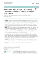 Rapid eradication of colon carcinoma by Clostridium perfringens Enterotoxin suicidal gene therapy