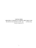 CHƯƠNG TRÌNH BỒI DƯỠNG CÁN BỘ QUẢN LÝ TRƯỜNG TRUNG HỌC CƠ SỞ