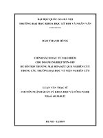 Chính sách đầu tư mạo hiểm cho doanh nghiệp spin off để hỗ trợ thương mại hóa kết quả nghiên cứu trong các trường đại học và viện nghiên cứu 