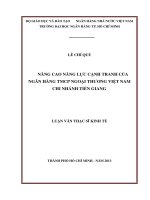 Nâng cao năng lực cạnh tranh của ngân hàng TMCP ngoại thương việt nam chi nhánh tiền giang 
