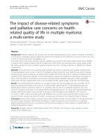 The impact of disease-related symptoms and palliative care concerns on healthrelated quality of life in multiple myeloma: A multi-centre study