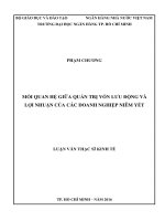 Mối quan hệ giữa quản trị vốn lưu động và lợi nhuận của các doanh nghiệp niêm yết 