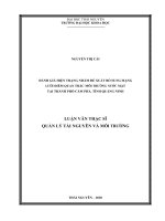 Đánh giá hiện trạng nhằm đề xuất bổ sung mạng lưới điểm quan trắc môi trường nước mặt tại thành phố cẩm phả, tỉnh quảng ninh 