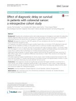 Effect of diagnostic delay on survival in patients with colorectal cancer: A retrospective cohort study
