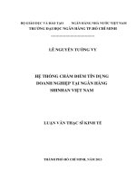 Hệ thống chấm điểm tín dụng doanh nghiệp tại ngân hàng shinhan việt nam 