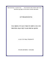Tác động tỷ giá VND CNY đến cán cân thương mại việt nam   trung quốc 