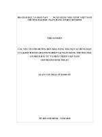Các yếu tố ảnh hưởng đến khả năng trả nợ vay đúng hạn của khách hàng doanh nghiệp tại ngân hàng thương mại cổ phần đầu tư và phát triển việt nam chi nhánh ninh thuận 