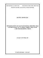 Tín dụng bán lẻ tại ngân hàng thương mại cổ phần đầu tư và phát triển việt nam   chi nhánh đồng tháp 