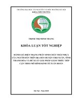 Đánh giá hiện trạng phát sinh chất thải nhựa của người dân trên địa bàn huyện Thọ Xuân, tỉnh Thanh Hóa và đề xuất giải pháp giảm thiểu tiếp cận theo mô hình kinh tế tuần hoàn