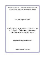 Ứng dụng hợp đồng tương lai cổ phiếu trên thị trường chứng khoán việt nam 