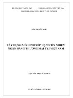 Xây dựng mô hình xếp hạng tín nhiệm ngân hàng thương mại tại việt nam 