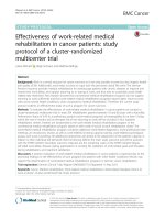 Effectiveness of work-related medical rehabilitation in cancer patients: Study protocol of a cluster-randomized multicenter trial