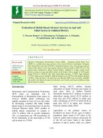 Evaluation of mobile based advisory services on agri and allied sectors in Adilabad district