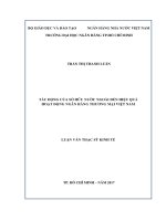 Tác động của sở hữu nước ngoài đến hiệu quả hoạt động ngân hàng thương mại việt nam 