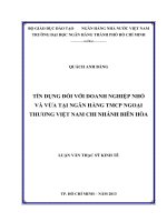 Tín dụng đối với doanh nghiệp nhỏ và vừa tại ngân hàng TMCP ngoại thương việt nam chi nhánh biên hòa 