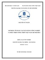 Mở rộng tín dụng tại ngân hàng nông nghiệp và phát triển nông thôn việt nam chi nhánh 8 