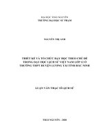 Thiết kế và tổ chức dạy học theo chủ đề trong dạy học lịch sử việt nam lớp 12 ở trường THPT huyện lương tài tỉnh bắc ninh 