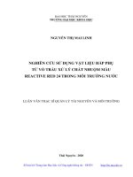 (Luận văn thạc sĩ) nghiên cứu sử dụng vật liệu hấp phụ từ vỏ trấu xử lý chất nhuộm màu reactive red 24 trong môi trường nước 