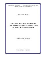 Tăng cường hoạt động huy động vốn tại ngân hàng TMCP đầu tư và phát triển việt nam   chi nhánh bình phước 