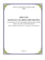 báo cáo đánh giá tác động môi trường DTM BỆNH VIỆN ĐA KHOA QUY mô 1500 GIƯỜNG BỆNH