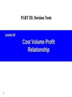 Lecture Issues in financial accounting – Lecture 30: Cost volume profit relationship