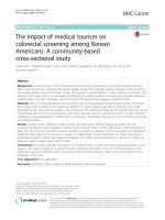 The impact of medical tourism on colorectal screening among Korean Americans: A community-based cross-sectional study