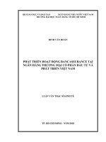 Phát triển hoạt động bancassurance tại ngân hàng thương mại cổ phần đầu tư và phát triển việt nam002 