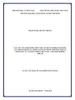 Các yếu tố ảnh hưởng đến việc sử dụng mobile banking của khách hàng cá nhân tại ngân hàng thương mại cổ phần đầu tư và phát triển việt nam   chi nhánh bình thuận 