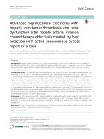 Advanced hepatocellular carcinoma with hepatic vein tumor thrombosis and renal dysfunction after hepatic arterial infusion chemotherapy effectively treated by liver resection with active